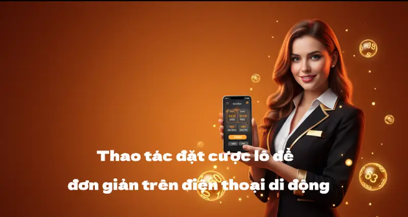 Thao tác đặt cược lô đề đơn giản trên điện thoại di động)